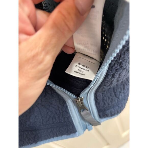 Patagonia Kids' Retro Pile Fleece Jacket New Navy w/Light Plume Grey - Picture 8 of 8